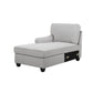 Leo Light Gray Linen Double Chaise 4Pc Modular Sectional Sofa By Lilola Home | Sofas | Modishstore-4