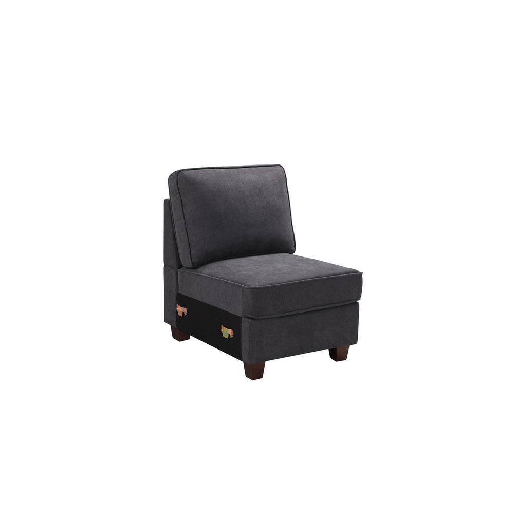 Jocelyn Dark Gray Woven 6Pc Modular L-Shape Sectional Sofa with Ottoman By Lilola Home | Sofas | Modishstore-4