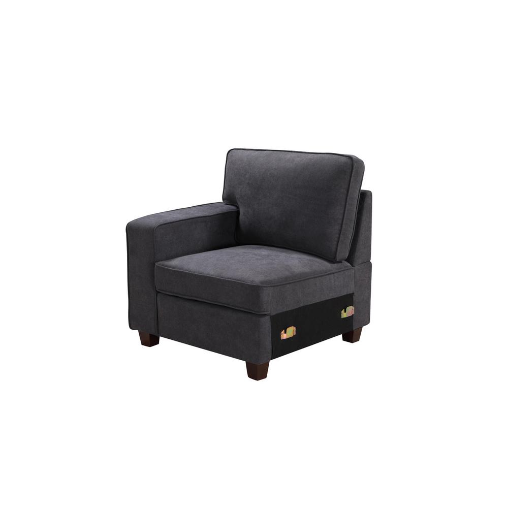 Jocelyn Dark Gray Woven 6Pc Modular L-Shape Sectional Sofa with Ottoman By Lilola Home | Sofas | Modishstore-3