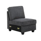 Leo Light Gray Linen Double Chaise 5Pc Modular Sectional Sofa By Lilola Home | Sofas | Modishstore-18