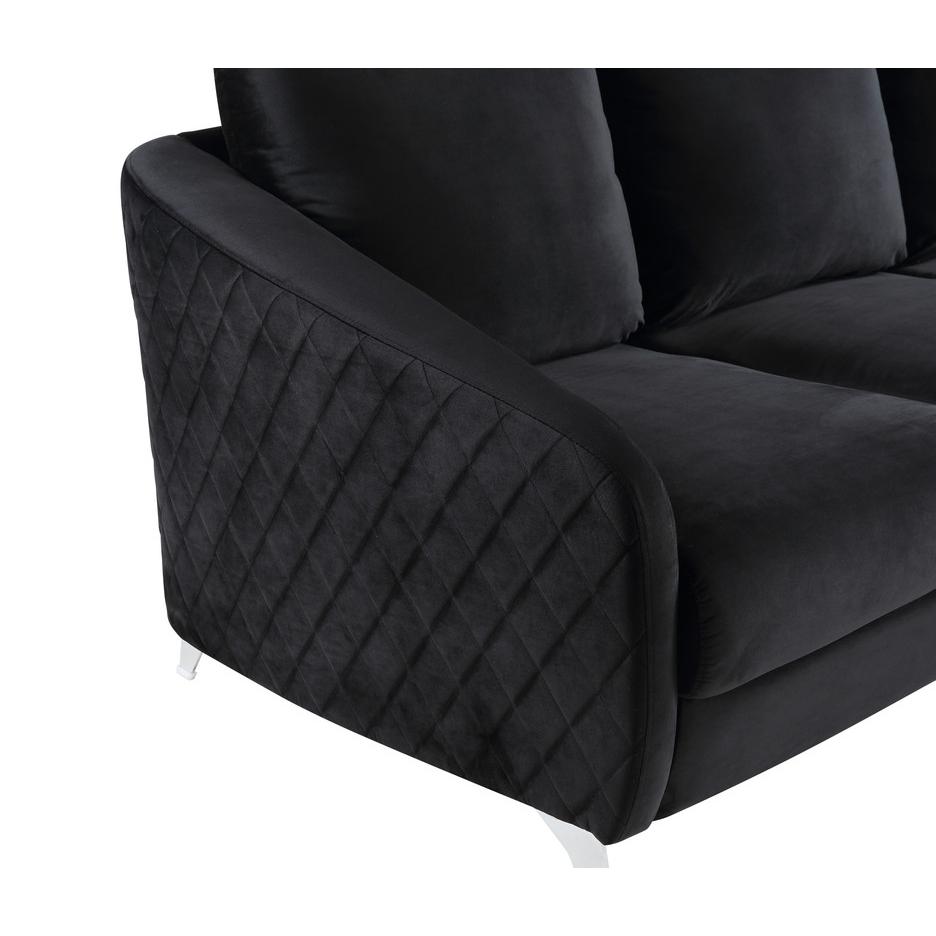 Sofia Gray Velvet Fabric Sofa Loveseat Chair Living Room Set By Lilola Home | Sofas | Modishstore-17