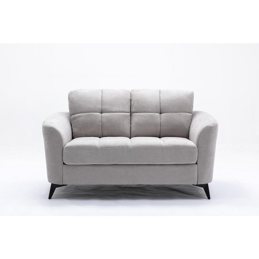 Callie Gray Velvet Fabric Sofa Loveseat Chair Living Room Set By Lilola Home | Sofas | Modishstore-21