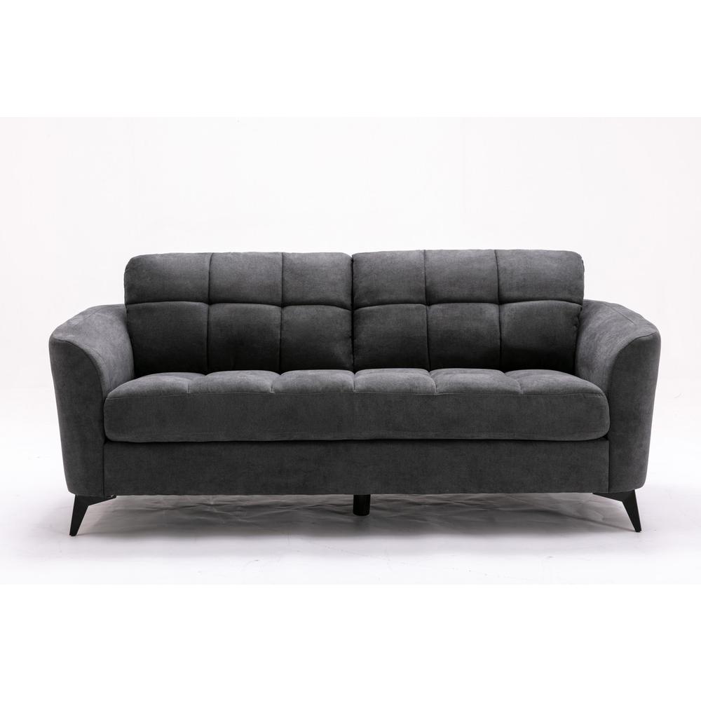 Callie Gray Velvet Fabric Sofa Loveseat Chair Living Room Set By Lilola Home | Sofas | Modishstore-10