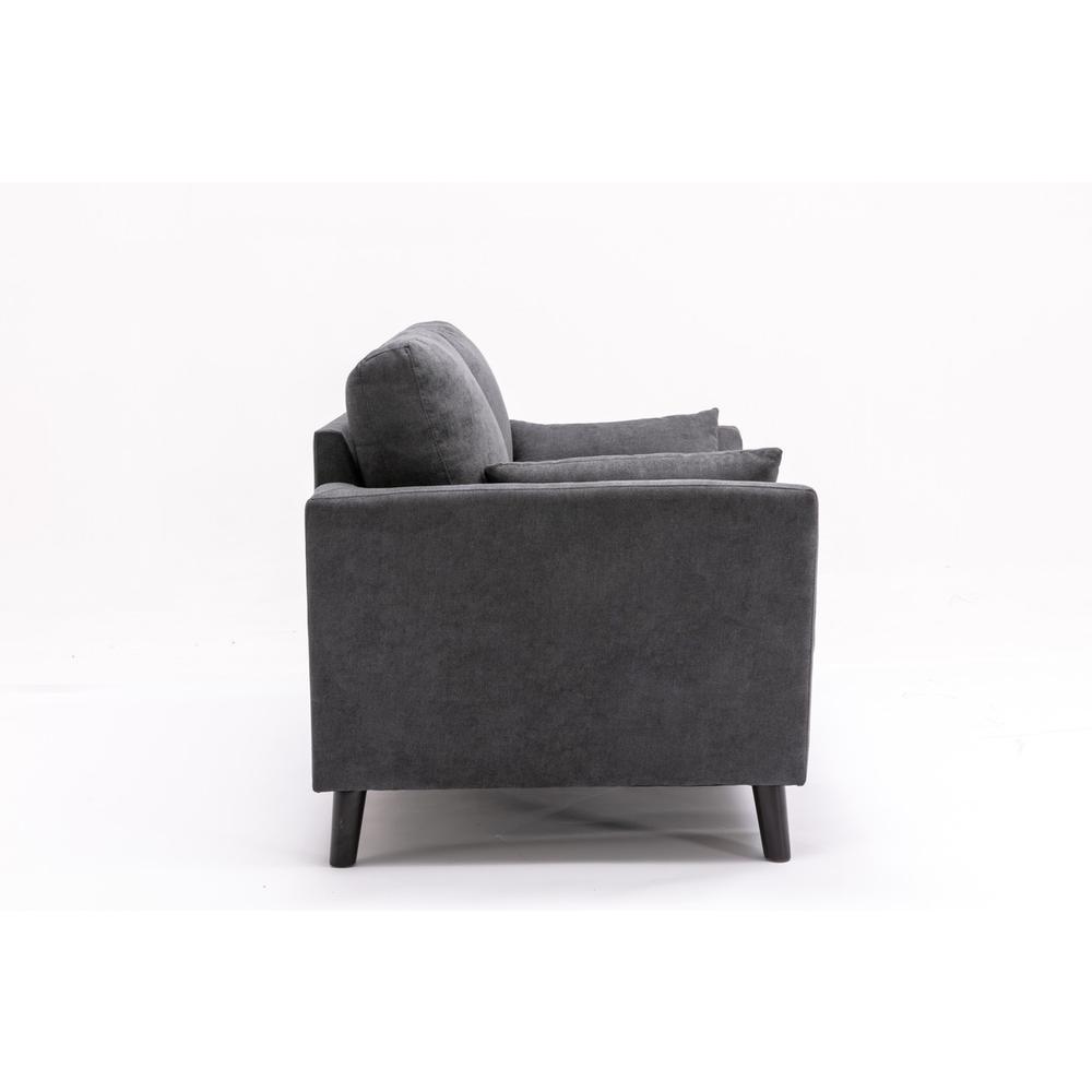 Damian Gray Velvet Sofa Loveseat Chair Living Room Set By Lilola Home | Sofas | Modishstore-11