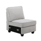 Leo Light Gray Linen Double Chaise 4Pc Modular Sectional Sofa By Lilola Home | Sofas | Modishstore-6