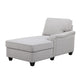 Leo Light Gray Linen Double Chaise 4Pc Modular Sectional Sofa By Lilola Home | Sofas | Modishstore-5