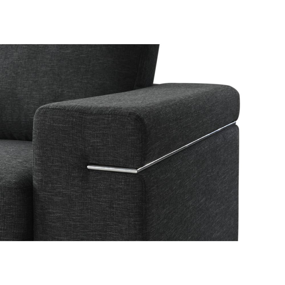 Gianna Black Linen Fabric Sofa By Lilola Home | Sofas | Modishstore-3