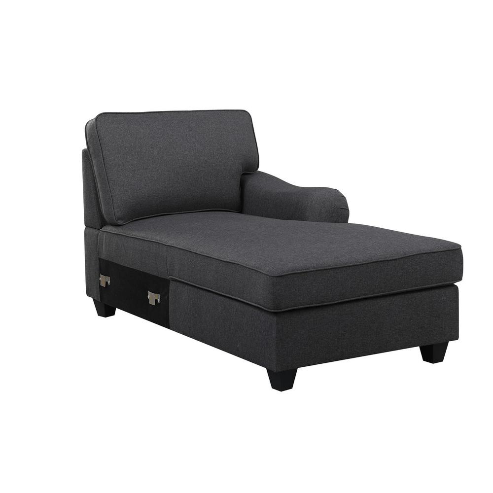 Leo Light Gray Linen 3Pc Sectional Sofa Chaise By Lilola Home | Sofas | Modishstore-9