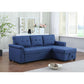 Lucca Blue Linen Reversible Sleeper Sectional Sofa with Storage Chaise By Lilola Home | Sofas | Modishstore-5