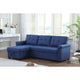 Lucca Blue Linen Reversible Sleeper Sectional Sofa with Storage Chaise By Lilola Home | Sofas | Modishstore