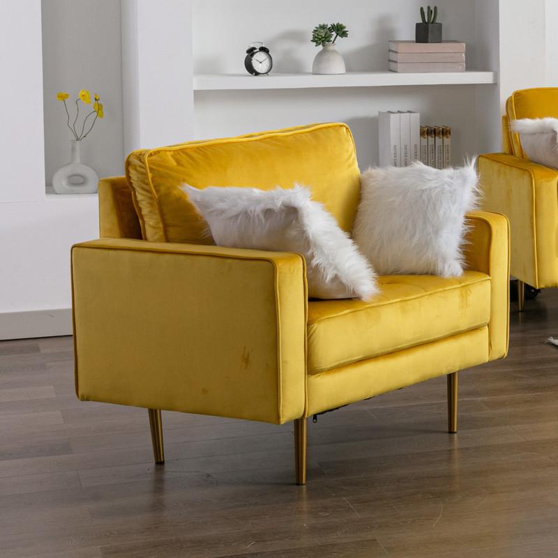 Theo Gray Velvet Sofa Loveseat Chair Living Room Set with Pillows By Lilola Home | Sofas | Modishstore-32