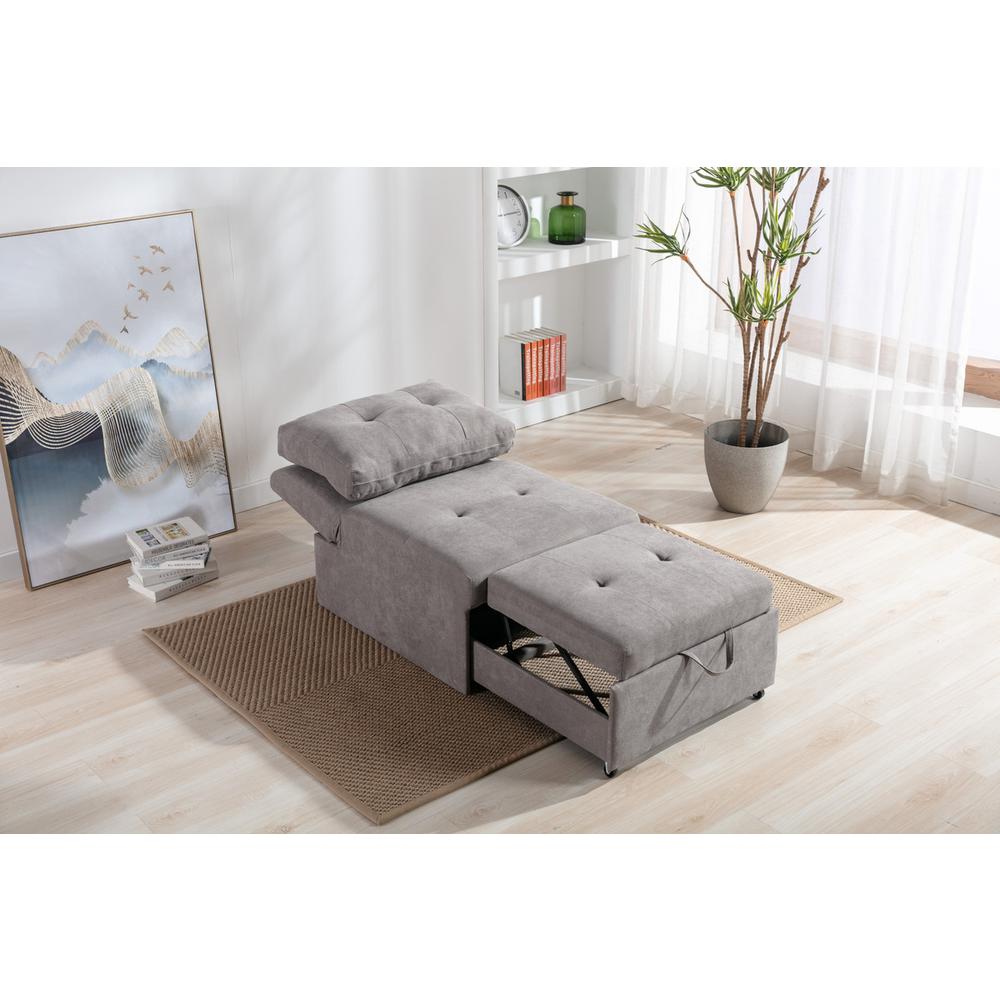 Kai Dark Gray Woven Convertible Chair By Lilola Home | Lounge Chairs | Modishstore-10