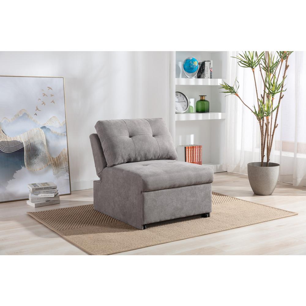 Kai Dark Gray Woven Convertible Chair By Lilola Home | Lounge Chairs | Modishstore-6