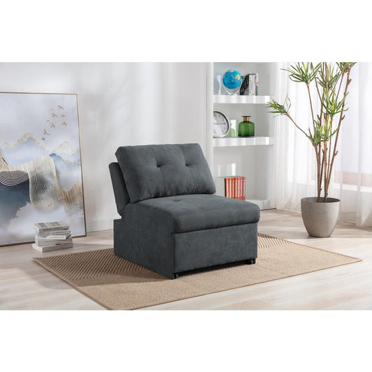 Kai Dark Gray Woven Convertible Chair By Lilola Home | Lounge Chairs | Modishstore