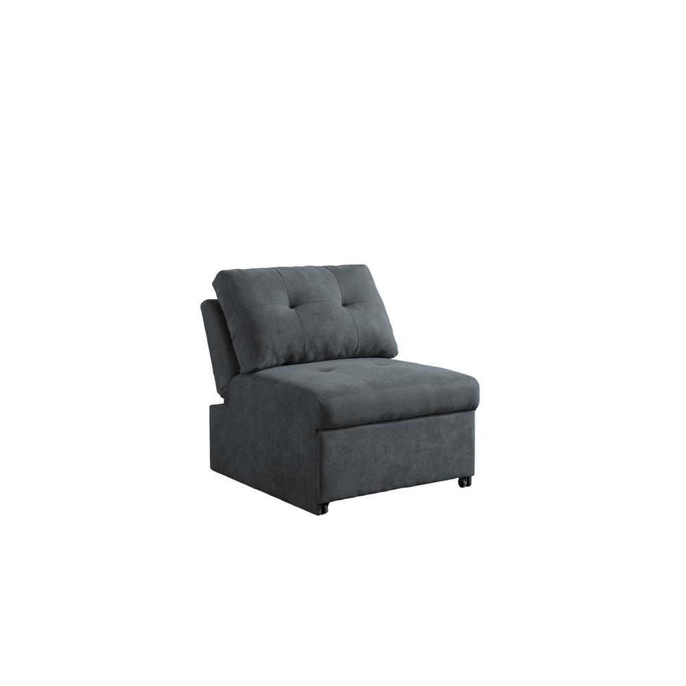 Kai Dark Gray Woven Convertible Chair By Lilola Home | Lounge Chairs | Modishstore-5