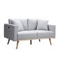 Easton Dark Gray Linen Fabric Sofa Loveseat Living Room Set with USB Charging Ports Pockets & Pillows By Lilola Home | Sofas | Modishstore-14