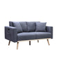 Easton Dark Gray Linen Fabric Sofa Loveseat Living Room Set with USB Charging Ports Pockets & Pillows By Lilola Home | Sofas | Modishstore-6