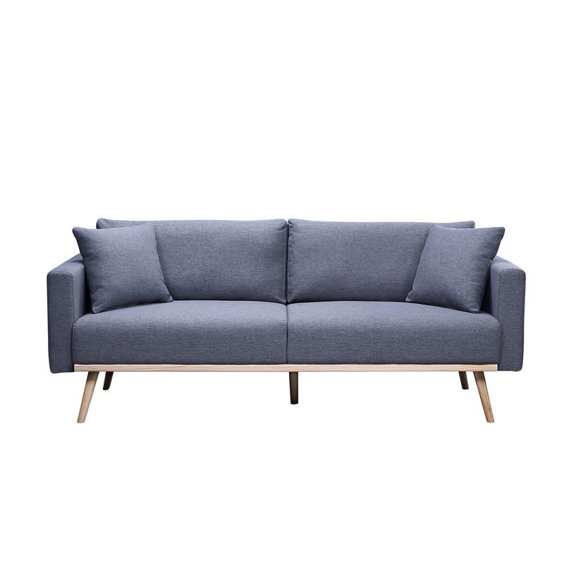 Easton Dark Gray Linen Fabric Sofa with USB Charging Ports Pockets & Pillows By Lilola Home | Sofas | Modishstore-2