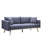 Easton Dark Gray Linen Fabric Sofa Loveseat Living Room Set with USB Charging Ports Pockets & Pillows By Lilola Home | Sofas | Modishstore-2