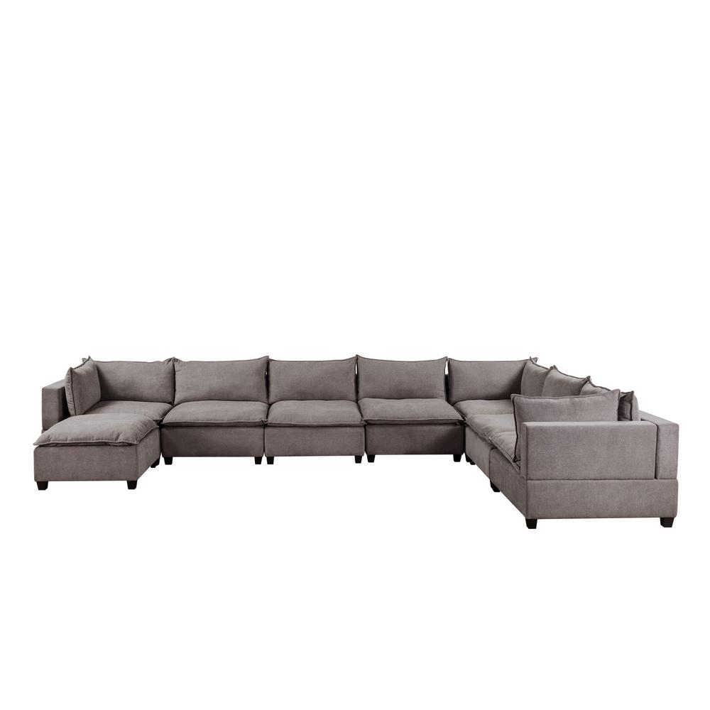 Madison Light Gray Fabric 8 Piece Modular Sectional Sofa Chaise By Lilola Home | Sofas | Modishstore-4