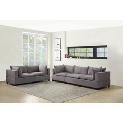 Madison Light Gray Fabric Sofa Loveseat Living Room Set By Lilola Home