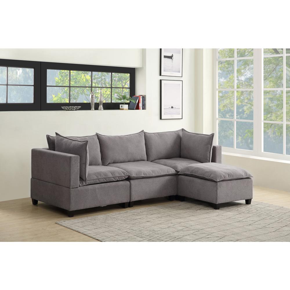 Madison Light Gray Fabric Reversible Sectional Sofa Ottoman By Lilola Home | Sofas | Modishstore-2