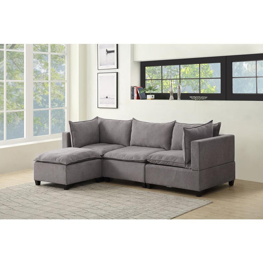 Madison Light Gray Fabric Reversible Sectional Sofa Ottoman By Lilola Home | Sofas | Modishstore