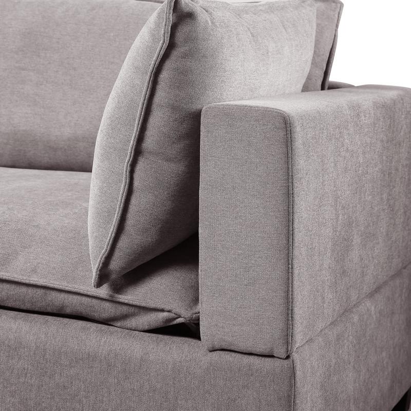 Madison Light Gray Fabric 6 Piece Modular Sectional Sofa with Ottoman By Lilola Home | Sofas | Modishstore-3