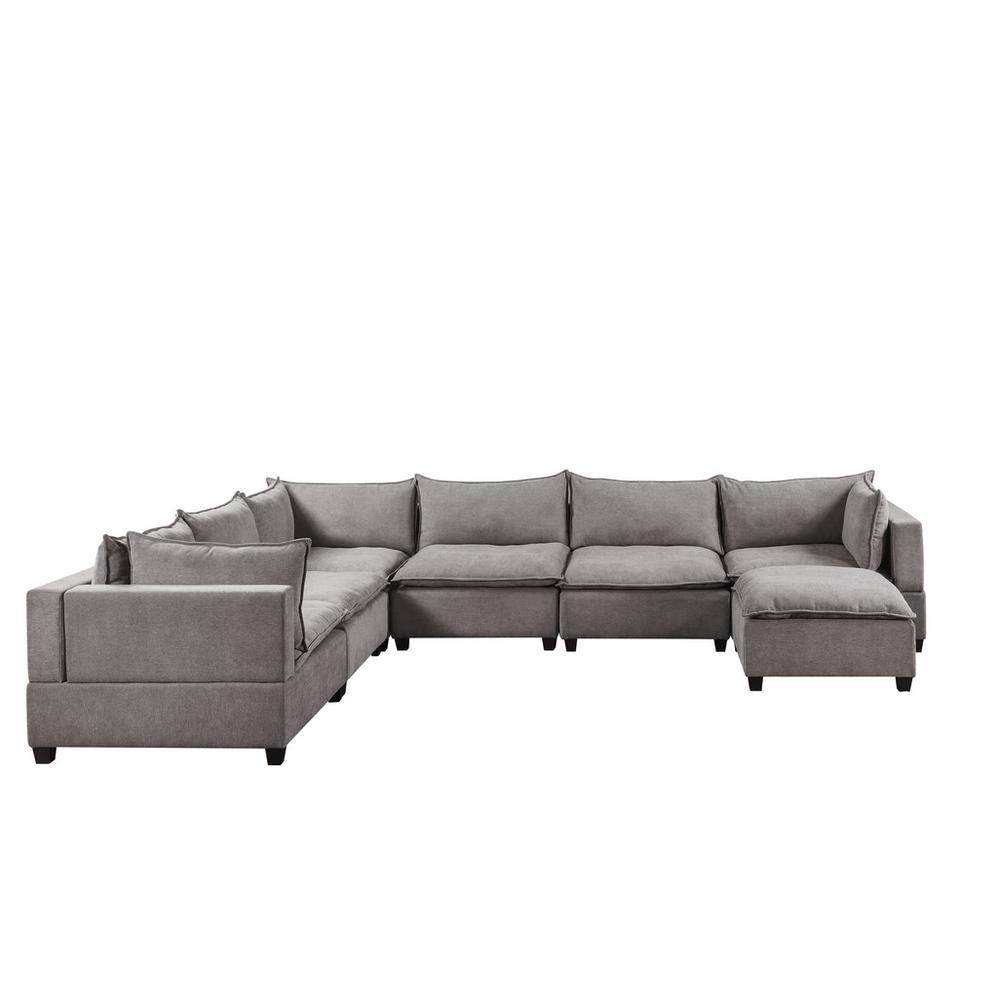 Madison Light Gray Fabric 7 Piece Modular Sectional Sofa Chaise By Lilola Home | Sofas | Modishstore-2