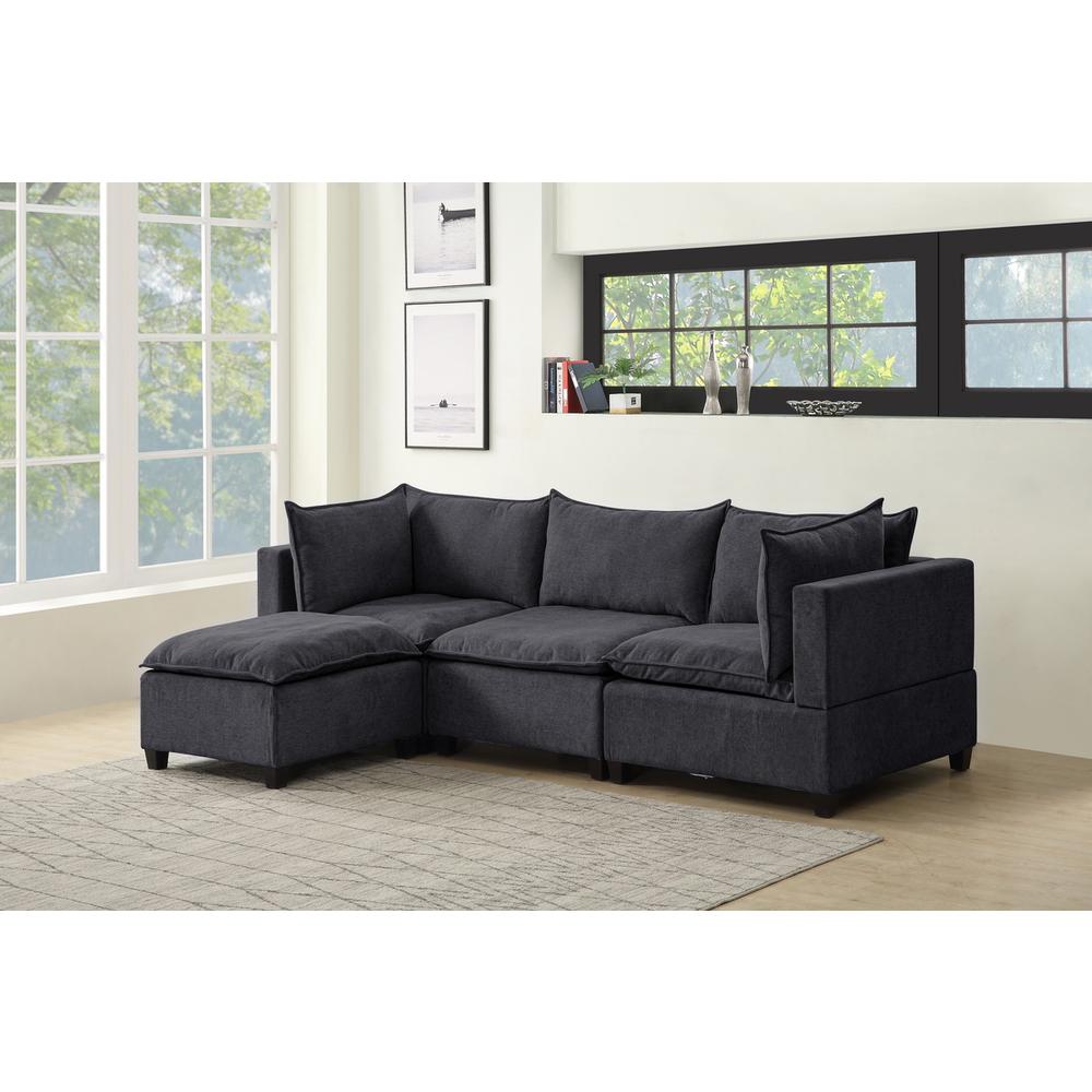 Madison Light Gray Fabric Reversible Sectional Sofa Ottoman By Lilola Home | Sofas | Modishstore-7