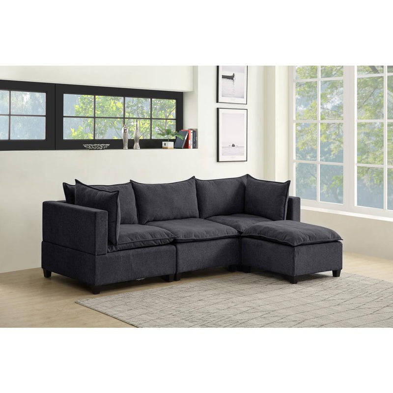 Madison Light Gray Fabric Reversible Sectional Sofa Ottoman By Lilola Home | Sofas | Modishstore-6