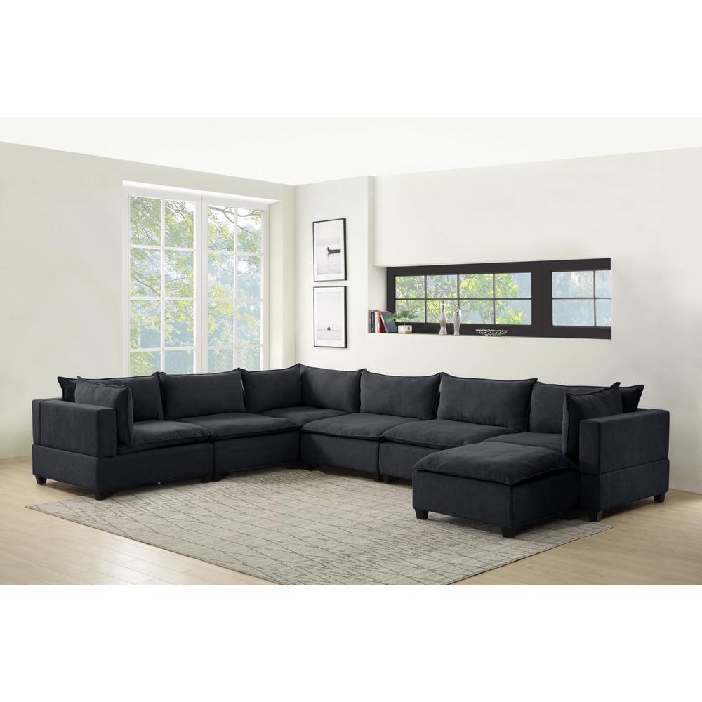 Madison Light Gray Fabric 7 Piece Modular Sectional Sofa Chaise By Lilola Home | Sofas | Modishstore-5