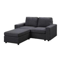 Shiloh Loveseat with Ottoman in Dark Gray Linen By Lilola Home