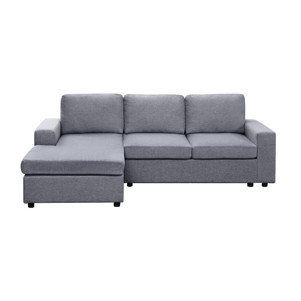 Aurelle Sofa with Reversible Chaise in Dark Gray Linen By Lilola Home | Sofas | Modishstore-8