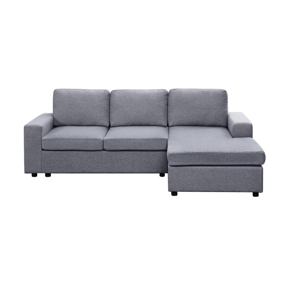 Aurelle Sofa with Reversible Chaise in Dark Gray Linen By Lilola Home | Sofas | Modishstore-7