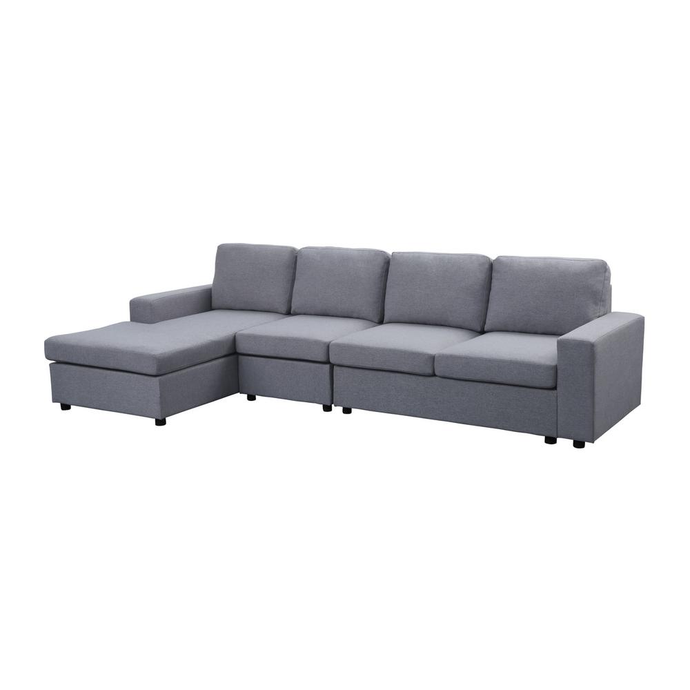 Bailey Sofa with Reversible Chaise in Dark Gray Linen By Lilola Home | Sofas | Modishstore-6