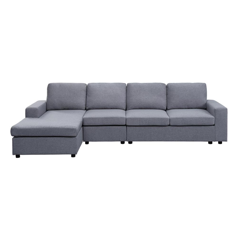 Bailey Sofa with Reversible Chaise in Dark Gray Linen By Lilola Home | Sofas | Modishstore-7