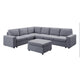 Casey Modular Sectional Sofa with Ottoman in Dark Gray Linen By Lilola Home | Sofas | Modishstore-5
