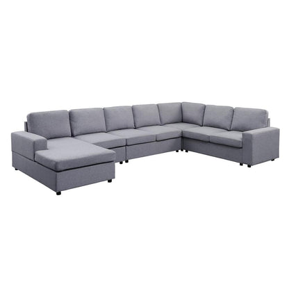 Hayden Modular Sectional Sofa with Reversible Chaise in Dark Gray Linen By Lilola Home | Sofas | Modishstore-6