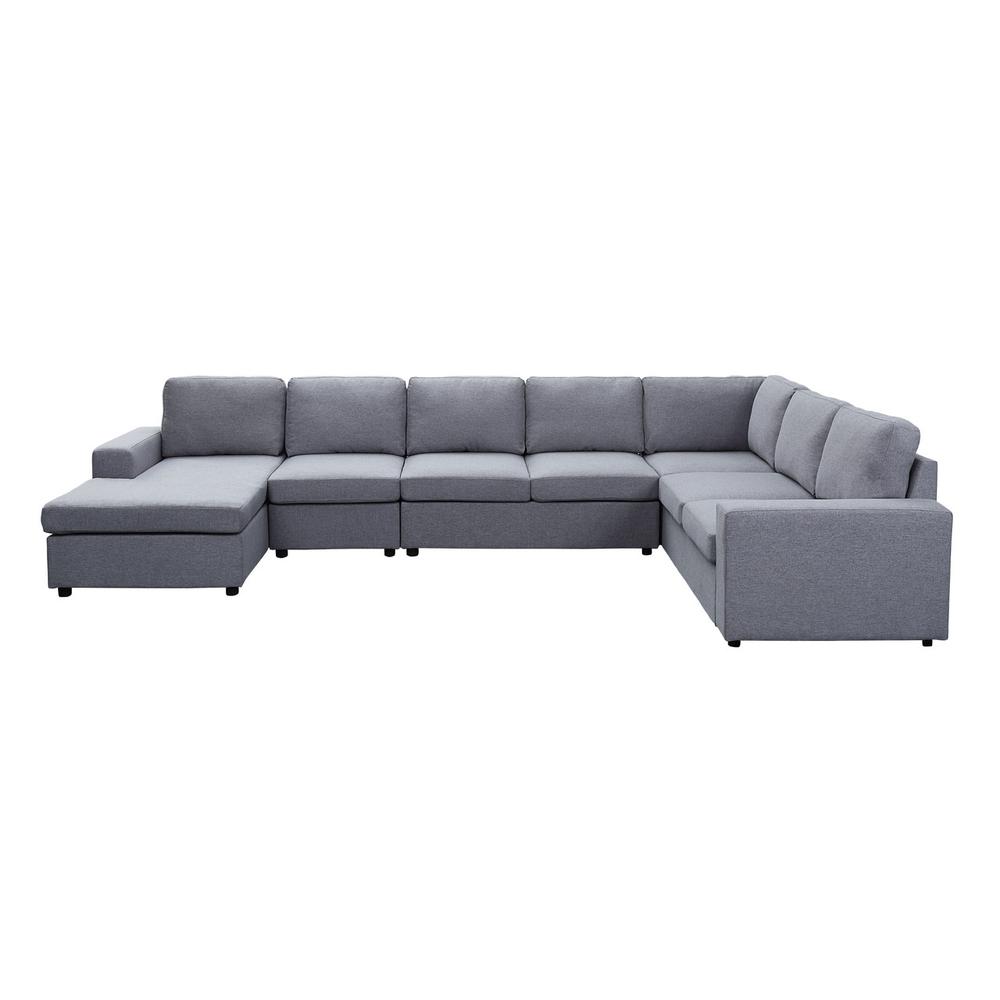 Hayden Modular Sectional Sofa with Reversible Chaise in Dark Gray Linen By Lilola Home | Sofas | Modishstore-7