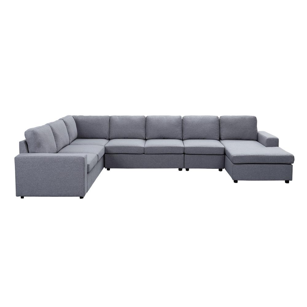 Hayden Modular Sectional Sofa with Reversible Chaise in Dark Gray Linen By Lilola Home | Sofas | Modishstore-8