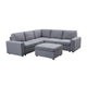 Elliot Sectional Sofa with Ottoman in Dark Gray Linen By Lilola Home | Sofas | Modishstore-2