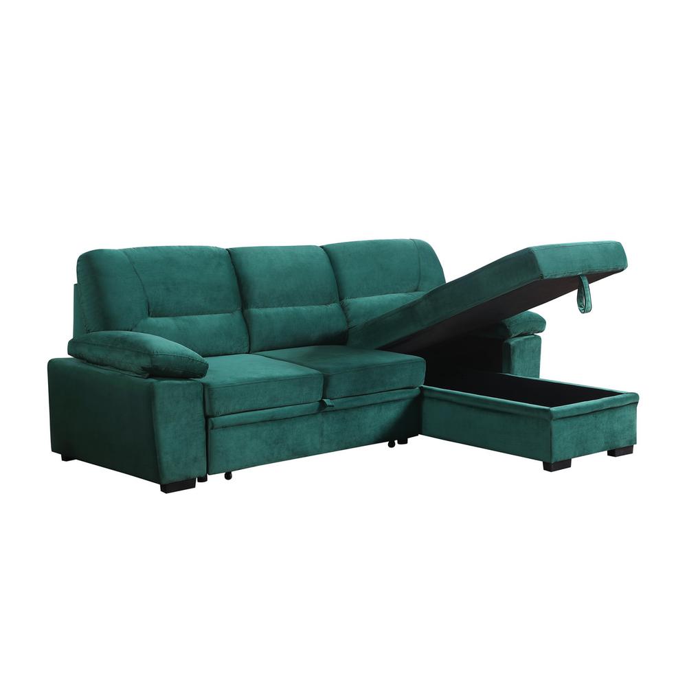 Kipling Gray Woven Fabric Reversible Sleeper Sectional Sofa Chaise By Lilola Home | Sofas | Modishstore-9