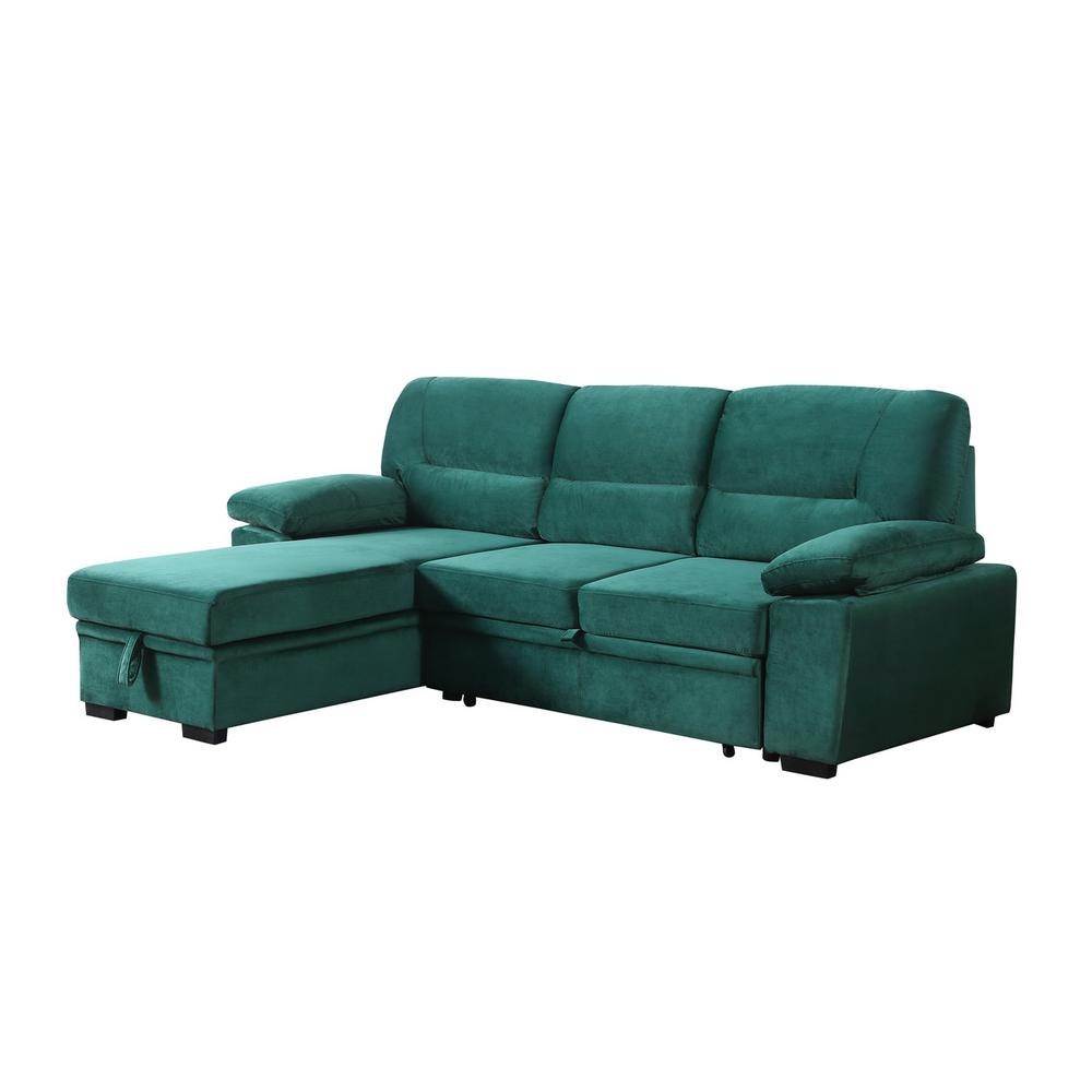 Kipling Gray Woven Fabric Reversible Sleeper Sectional Sofa Chaise By Lilola Home | Sofas | Modishstore-8