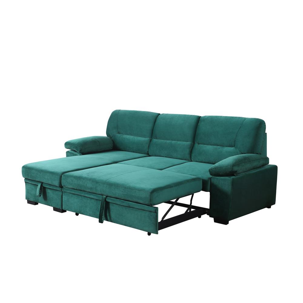 Kipling Gray Woven Fabric Reversible Sleeper Sectional Sofa Chaise By Lilola Home | Sofas | Modishstore-7