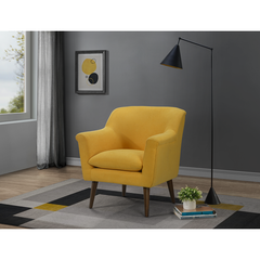 Shelby Yellow Woven Fabric Armchair By Lilola Home