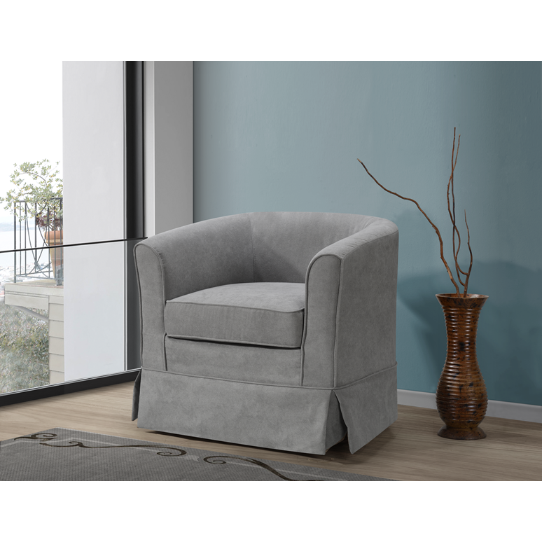 Tucker Yellow Woven Fabric Swivel Barrel Chair By Lilola Home | Armchairs | Modishstore-12