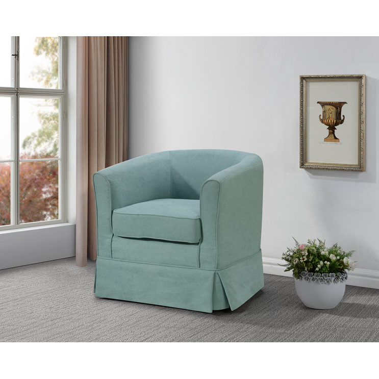 Tucker Yellow Woven Fabric Swivel Barrel Chair By Lilola Home | Armchairs | Modishstore-6