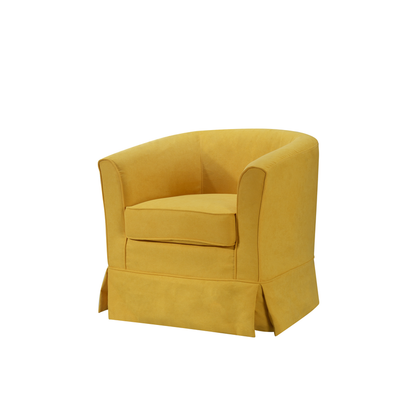 Tucker Yellow Woven Fabric Swivel Barrel Chair By Lilola Home | Armchairs | Modishstore