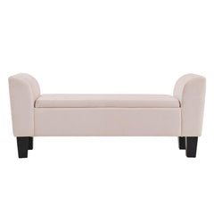 Mila Pink Velvet Ottoman Bench with Storage By Lilola Home